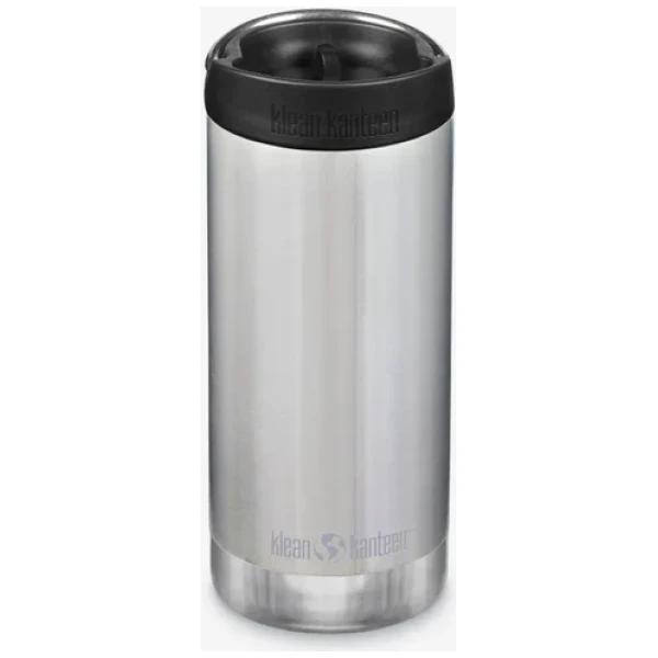 Klean Kanteen Isolatiefles TKWide 12oz-355ml-Cafe-Cap-Silver