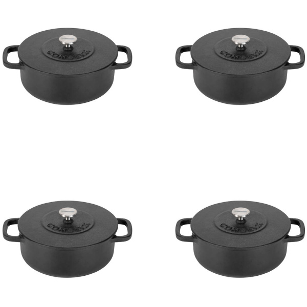 Combekk Mini Dutch Oven-Zwart-12cm-Set-4x